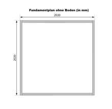 Fundamentplan ohne Boden mit den Maßen 2020 x 2020 Millimeter