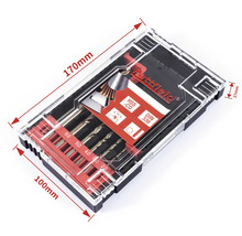 Jeu de forets avec différents forets dans une boîte en plastique transparente de la marque Rattfield