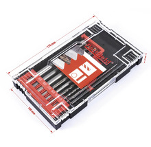 Pattfield Bohrerset in transparenter Box mit Größenangaben