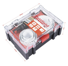 Jeu de scies cloches dans une boîte de rangement mesurant 190 mm x 141 mm x 85 mm