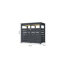 Cache-conteneurs en bois avec des dimensions de 143 cm x 158 cm x 88 cm