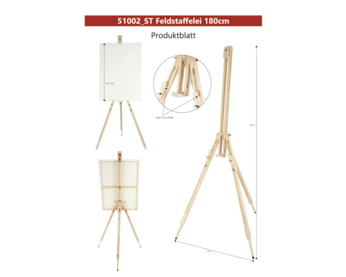 Feldstaffelei aus Holz, maximale Höhe 180 cm