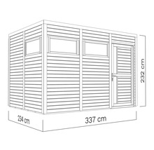 Image d'un abri de jardin avec dimensions