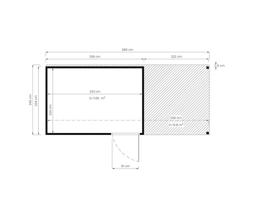 Plan d'un abri de jardin avec dimensions