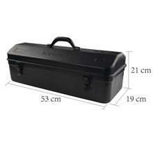 Werkzeugkasten aus Metall mit den Maßen 53 cm x 21 cm x 19 cm