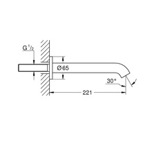 Schéma technique d'un robinet avec dimensions