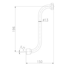 Dessin technique d'un tuyau coudé avec dimensions