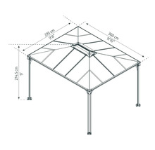 Dessin technique d'un pavillon avec indications de dimensions