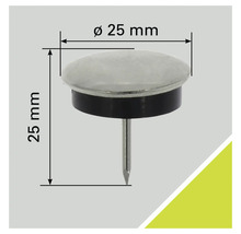 Stuhlgleiter mit Nagel, Durchmesser 25 Millimeter