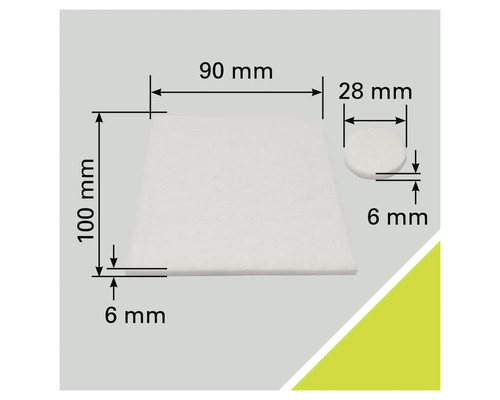 Abbildung mit den Maßen eines Filters