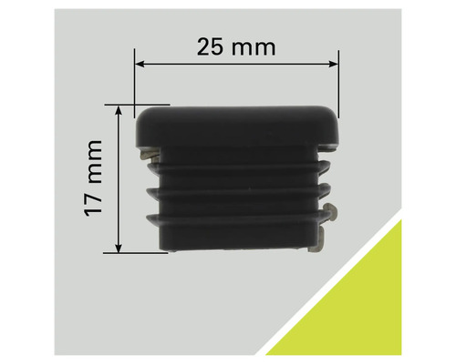 Schutzkappe aus Kunststoff, 25 x 17 Millimeter