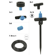 Composants pour l'irrigation goutte à goutte en kit