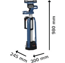 Logo Bosch avec dimensions du projecteur de travail à LED