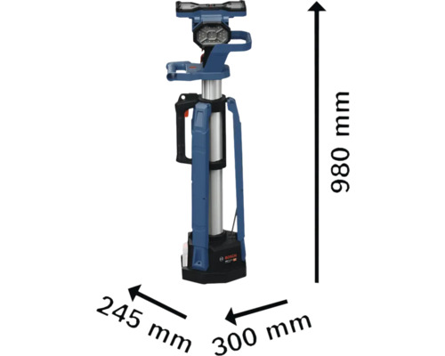 Logo Bosch avec dimensions du projecteur de travail à LED