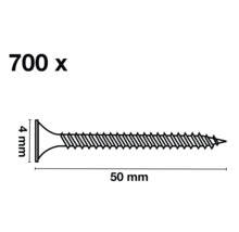Illustration d'une vis de 50 millimètres, 700 pièces