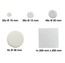 Möbelgleiter Set, bestehend aus verschiedenen Größen und Formen