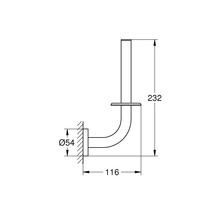 Dessin technique d'un porte-papier toilette avec dimensions