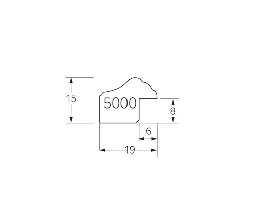 Schéma technique d'un profilé décoratif avec dimensions
