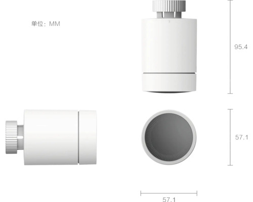 Abbildung eines Thermostatkopfes mit Maßangaben