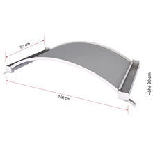 Auvent avec des dimensions de 160 cm de long, 90 cm de large et 30 cm de haut