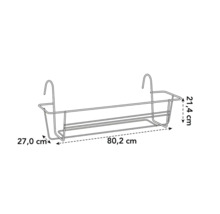 Balkonkastenhalterung mit den Maßen 80,2 cm Länge, 27,0 cm Breite und 21,4 cm Höhe