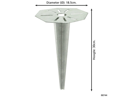 Ancre de sol en métal, 30 centimètres de haut et 18,5 centimètres de diamètre