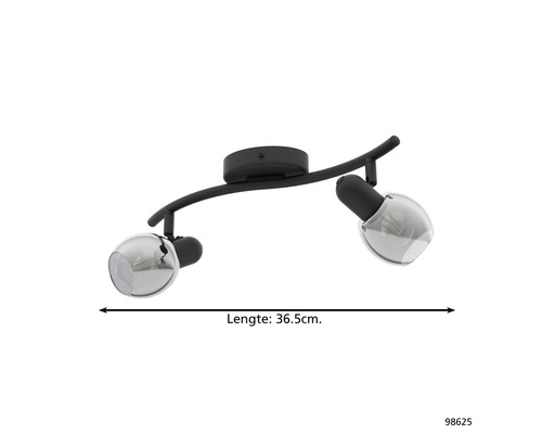 Plafonnier avec deux spots, longueur 36,5 cm