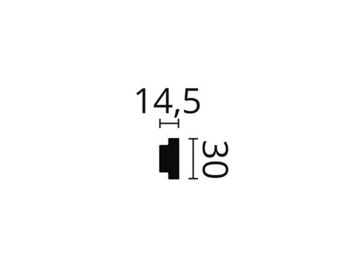 Dessin technique avec dimensions 14,5 et 30