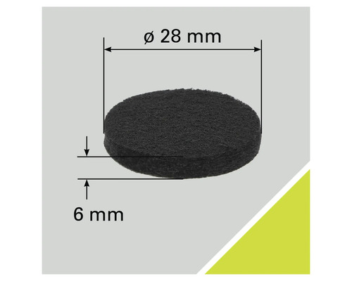 Schleifvlies mit Durchmesser 28 mm und Dicke 6 mm