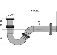 Dessin technique d'un siphon avec dimensions