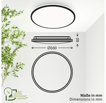 Illustration d'un plafonnier rond avec dimensions en millimètres