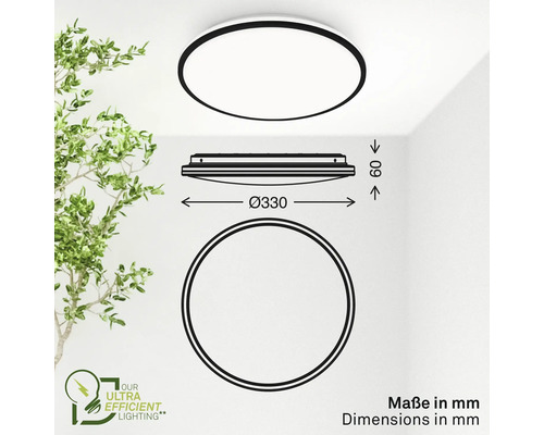 Illustration d'un plafonnier rond avec dimensions en millimètres