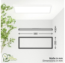 LED-Panel mit Maßangaben und Logo Ultra Efficient Lighting