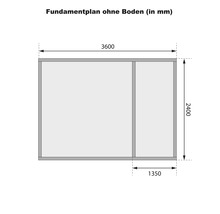 Plan de fondation sans sol avec indications de dimension en millimètres
