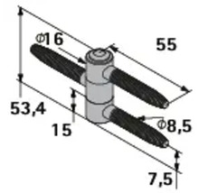 Dessin technique d'une pièce de connexion avec indications de dimensions.