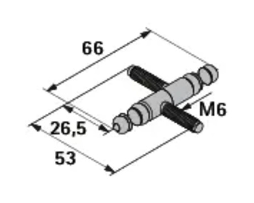 Schéma technique d'un connecteur M6 avec dimensions