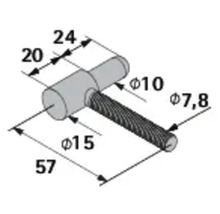 Schéma technique d'un bouton de meuble avec dimensions