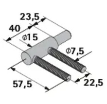 Schéma technique d'un connecteur de meuble avec dimensions