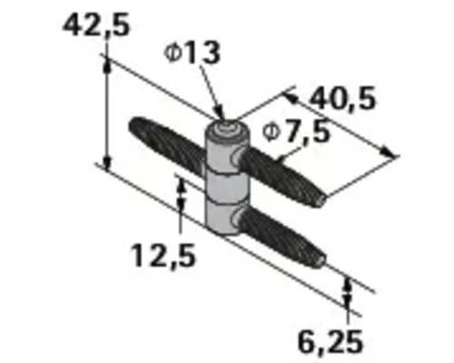 Technische Zeichnung einer Verbindungsstelle mit Maßangaben