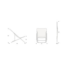 Schéma technique d'une chaise longue avec dimensions