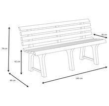 Schéma d'un banc de jardin avec dimensions