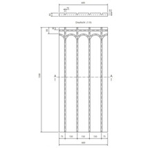 Dessin technique d'un panneau décoratif avec dimensions