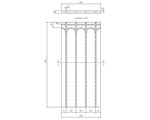 Dessin technique d'un panneau décoratif avec dimensions