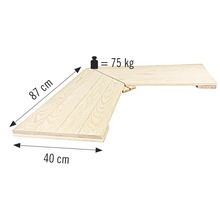 Élément de construction en bois mesurant 87 cm x 40 cm, capacité de charge 75 kg