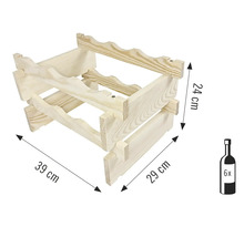 Casier à vin en bois pour six bouteilles avec dimensions