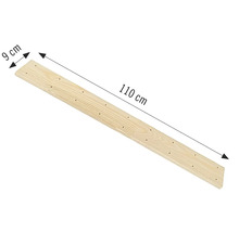 Holzbrett mit den Maßen 110 mal 9 Zentimeter