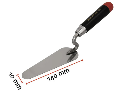 Truelle de maçon avec une longueur de lame de 140 millimètres et une largeur de lame de 10 millimètres