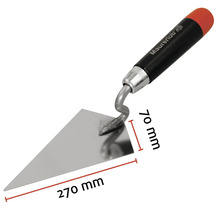 Truelle de maçon avec des dimensions de 270 mm par 70 mm