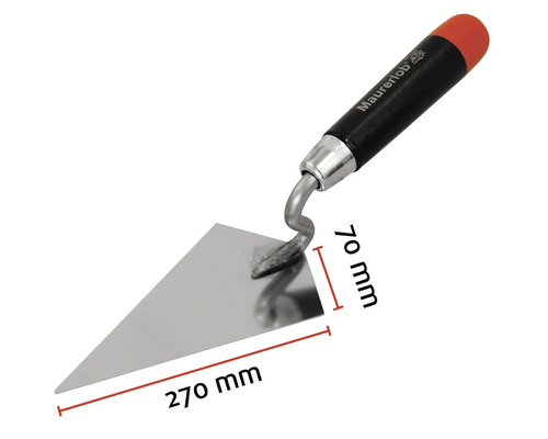 Truelle de maçon avec des dimensions de 270 mm par 70 mm