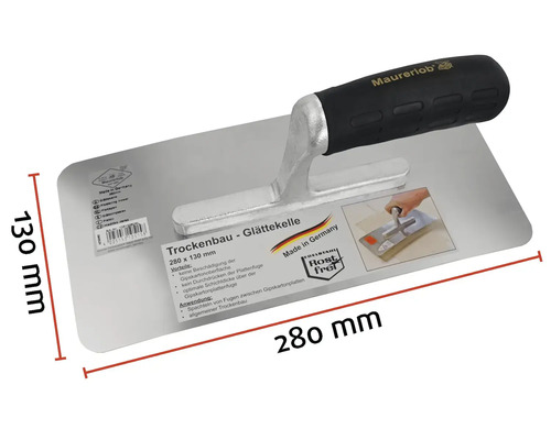 Maurerlob Trockenbau Glättekelle, 280 mal 130 Millimeter